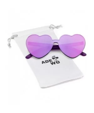 Heart Shape Rimless sunglasses Festival Party Glasses - Purple - CK188TRXWWI $6.71 Wayfarer