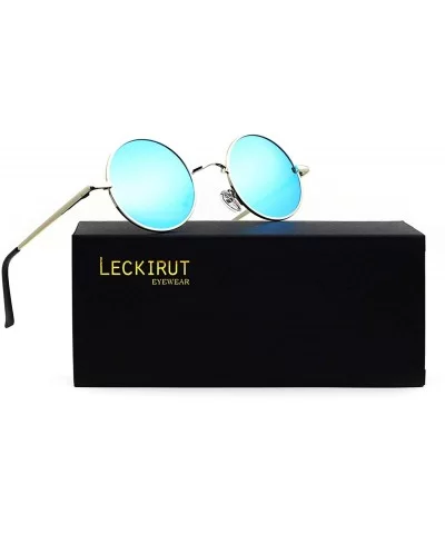 Women Men Small Retro Lennon Inspired Style Polarized Sunglasses Mirrored Lens Circle Glasses - CC183MRUD2O $8.92 Sport