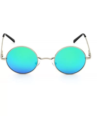 Women Men Small Retro Lennon Inspired Style Polarized Sunglasses Mirrored Lens Circle Glasses - CC183MRUD2O $8.92 Sport