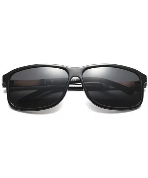 Fashion Square Glasses Brand Designer TR90 Frame Polarized Sunglasses For Men - Shiny Black - CQ18TQXGYH8 $8.56 Goggle