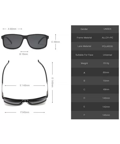 Fashion Square Glasses Brand Designer TR90 Frame Polarized Sunglasses For Men - Shiny Black - CQ18TQXGYH8 $8.56 Goggle