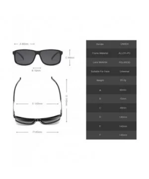 Fashion Square Glasses Brand Designer TR90 Frame Polarized Sunglasses For Men - Shiny Black - CQ18TQXGYH8 $8.56 Goggle