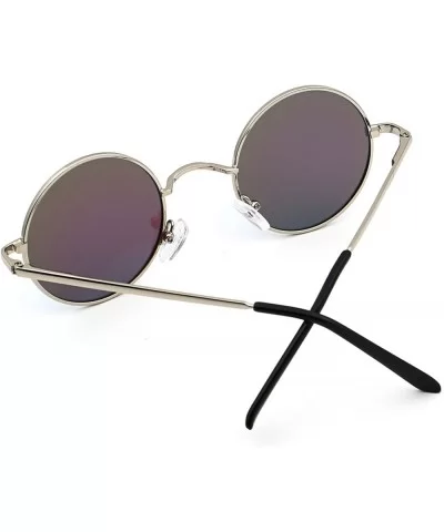 Women Men Small Retro Lennon Inspired Style Polarized Sunglasses Mirrored Lens Circle Glasses - CC183MRUD2O $8.92 Sport