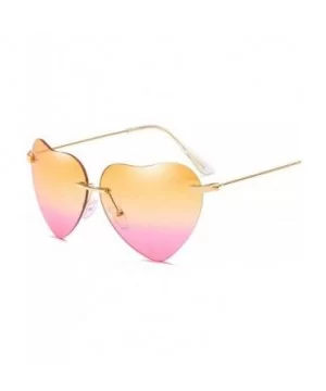 Heart Sunglasses Women Love Rimless Frame Clear Transparent Tint Sun Glasses Vintage - As Picture-2 - C518W7INEY8 $20.81 Rimless