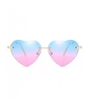 Heart Sunglasses Women Love Rimless Frame Clear Transparent Tint Sun Glasses Vintage - As Picture-2 - C518W7INEY8 $20.81 Rimless