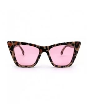 Womens Mod Style Large Square Cat Eye Hipster Plastic Sunglasses - Leopard Pink - C218AH96GA3 $6.38 Square