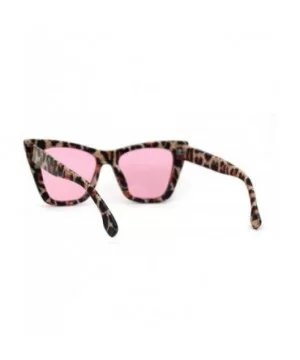 Womens Mod Style Large Square Cat Eye Hipster Plastic Sunglasses - Leopard Pink - C218AH96GA3 $6.38 Square