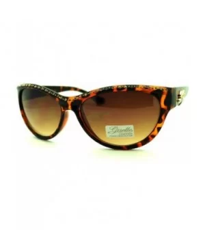 Rhinestone Top Oval Cateye Sunglasses Women's Chic Luxurious - Tortoise - C711PHTLOJH $7.98 Oval