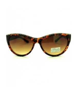 Rhinestone Top Oval Cateye Sunglasses Women's Chic Luxurious - Tortoise - C711PHTLOJH $7.98 Oval