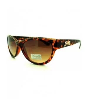 Rhinestone Top Oval Cateye Sunglasses Women's Chic Luxurious - Tortoise - C711PHTLOJH $7.98 Oval