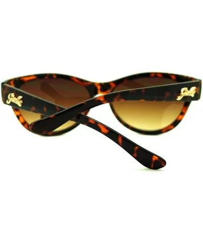 Rhinestone Top Oval Cateye Sunglasses Women's Chic Luxurious - Tortoise - C711PHTLOJH $7.98 Oval