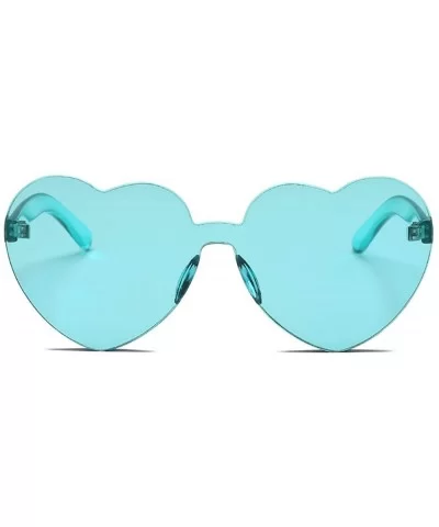 Women Fashion Heart-shaped Shades Sunglasses Integrated UV Candy Colored Glasses - F - CH18TKUC449 $5.24 Square