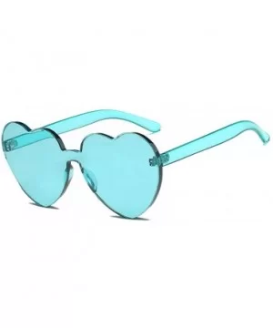 Women Fashion Heart-shaped Shades Sunglasses Integrated UV Candy Colored Glasses - F - CH18TKUC449 $5.24 Square