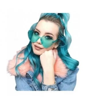 Women Fashion Heart-shaped Shades Sunglasses Integrated UV Candy Colored Glasses - F - CH18TKUC449 $5.24 Square