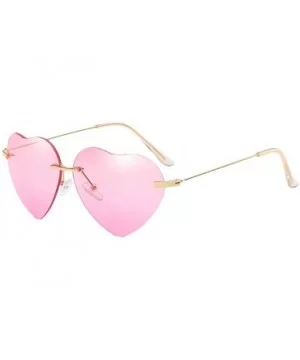 Unique Fashion Design Heart-shaped Sunglasses Streetwear for Women Vintage - Pink - CH18DM53ZUX $11.28 Sport