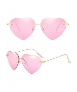 Unique Fashion Design Heart-shaped Sunglasses Streetwear for Women Vintage - Pink - CH18DM53ZUX $11.28 Sport