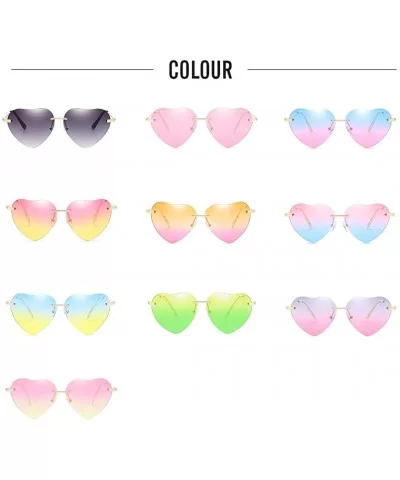 Unique Fashion Design Heart-shaped Sunglasses Streetwear for Women Vintage - Pink - CH18DM53ZUX $11.28 Sport