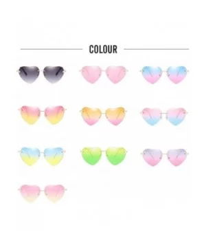 Unique Fashion Design Heart-shaped Sunglasses Streetwear for Women Vintage - Pink - CH18DM53ZUX $11.28 Sport