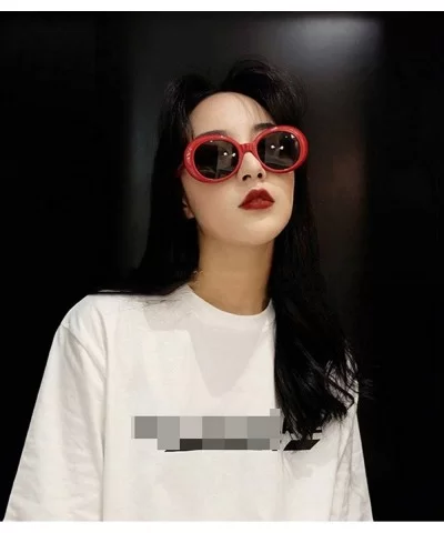 Vintage Sunglasses for Men and Women Plate Resin UV400 Sunglasses - Red - CW18SAS507W $9.98 Oval