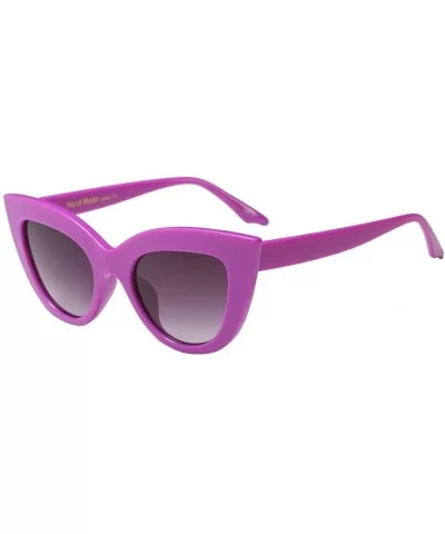 Vintage Cat Eye Style Oversized Holiday Womens Sunglasses Designer - Purple - C418G7U5YCW $8.36 Oversized