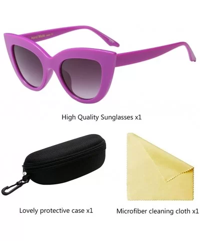 Vintage Cat Eye Style Oversized Holiday Womens Sunglasses Designer - Purple - C418G7U5YCW $8.36 Oversized