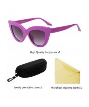 Vintage Cat Eye Style Oversized Holiday Womens Sunglasses Designer - Purple - C418G7U5YCW $8.36 Oversized