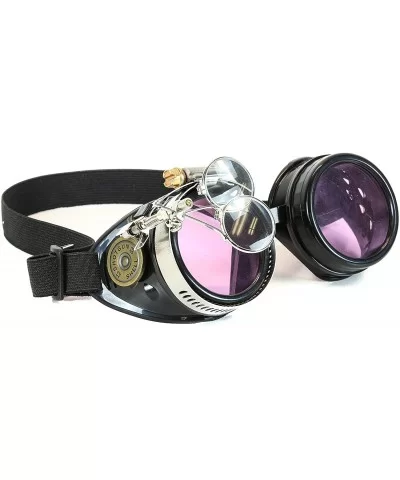 Steampunk Victorian Style Goggles with Shotgun Shell - Colored Lenses & Ocular Loupe - Purple - CL18I876H4C $15.07 Goggle