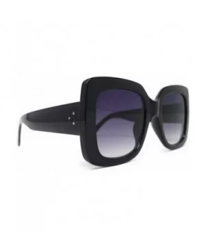 Oversized Bold Thick Black Square Frame Wide Arm Sunglasses Women Modern Hipster Fashion Shades - SM1122 - CF18L8AT4Z2 $12.05...