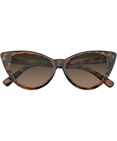 Womens Fashion Hot Tip Vintage Pointed Cat Eye Sunglasses - Tortoise Brown - CV12IGMCHJR $7.29 Cat Eye