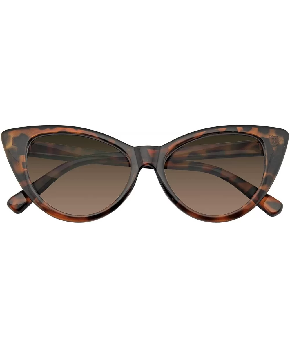 Womens Fashion Hot Tip Vintage Pointed Cat Eye Sunglasses - Tortoise Brown - CV12IGMCHJR $7.29 Cat Eye