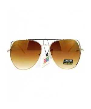 Fashion Aviator Sunglasses Womens Metal Open Frame Aviators UV 400 - Gold (Brown Mirror) - CQ1876MUUXK $9.22 Aviator