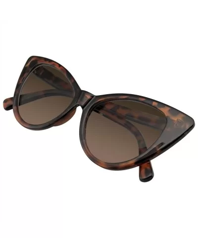 Womens Fashion Hot Tip Vintage Pointed Cat Eye Sunglasses - Tortoise Brown - CV12IGMCHJR $7.29 Cat Eye