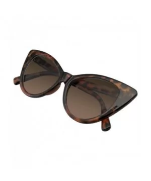 Womens Fashion Hot Tip Vintage Pointed Cat Eye Sunglasses - Tortoise Brown - CV12IGMCHJR $7.29 Cat Eye