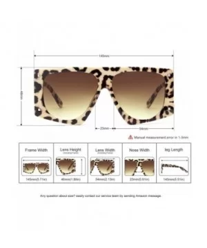 Oversized Square Sunglasses for Women Man Fashion Leopard Flat Top Sun Glasses - Leopard - CB18WRIZYWT $7.29 Square