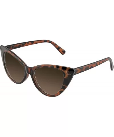 Womens Fashion Hot Tip Vintage Pointed Cat Eye Sunglasses - Tortoise Brown - CV12IGMCHJR $7.29 Cat Eye