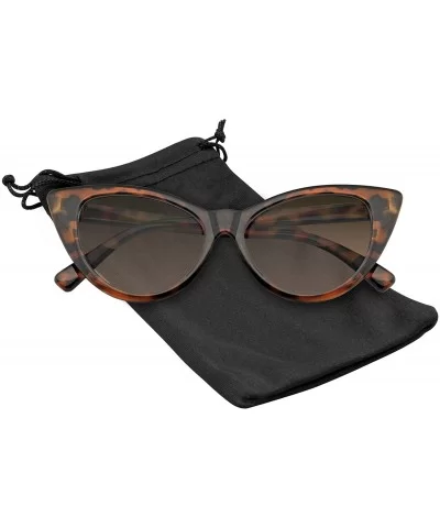 Womens Fashion Hot Tip Vintage Pointed Cat Eye Sunglasses - Tortoise Brown - CV12IGMCHJR $7.29 Cat Eye