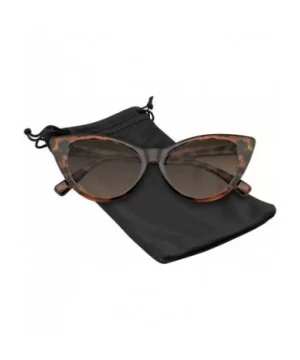 Womens Fashion Hot Tip Vintage Pointed Cat Eye Sunglasses - Tortoise Brown - CV12IGMCHJR $7.29 Cat Eye