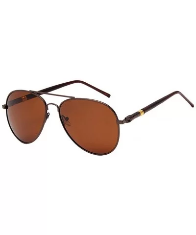 Sunglasses for Men and Women Unisex Polarized Sunglasses - Brown - CN18M7NT2GQ $6.23 Oval