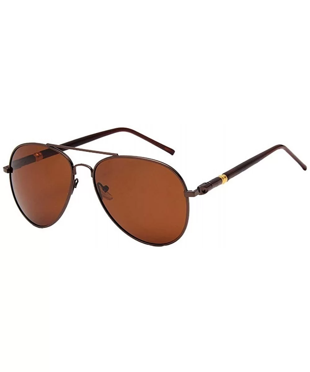 Sunglasses for Men and Women Unisex Polarized Sunglasses - Brown - CN18M7NT2GQ $6.23 Oval