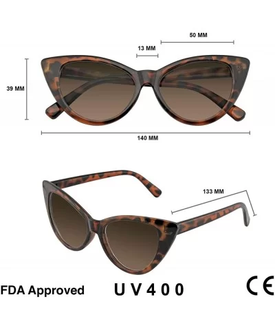 Womens Fashion Hot Tip Vintage Pointed Cat Eye Sunglasses - Tortoise Brown - CV12IGMCHJR $7.29 Cat Eye