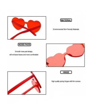 Heart Shape Sunglasses One Piece Transparent Rimless Candy Color Glasses - A Pink- Dark Pink - CE196ETM7E0 $6.15 Aviator