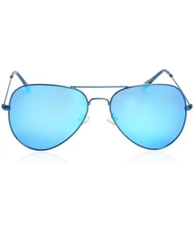 Mirrored Aviator Sunglasses Polarized Reflective Sunglasses for Women Men J-P-3025 Classic Style 56mm - UV400 - CK18HOCLHGY $...