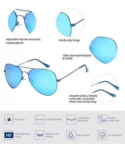 Mirrored Aviator Sunglasses Polarized Reflective Sunglasses for Women Men J-P-3025 Classic Style 56mm - UV400 - CK18HOCLHGY $...