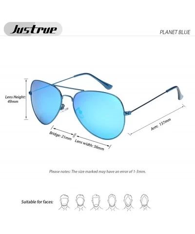 Mirrored Aviator Sunglasses Polarized Reflective Sunglasses for Women Men J-P-3025 Classic Style 56mm - UV400 - CK18HOCLHGY $...