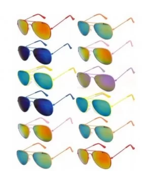 Women's Men's Sunglasses Aviator Colored Frame Colored Mirror Lens - CA187ID4S5S $17.29 Aviator