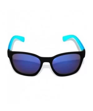 Matte Reflective Mirror Lens Sunglasses Soft Finish Colored Frame - Black - Blue Frame Blue Lens - CS11N52CNQ1 $5.82 Wayfarer