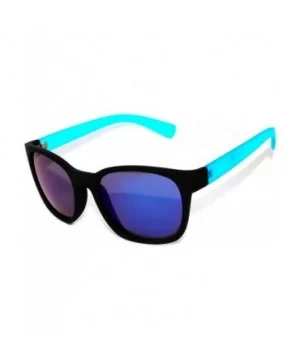 Matte Reflective Mirror Lens Sunglasses Soft Finish Colored Frame - Black - Blue Frame Blue Lens - CS11N52CNQ1 $5.82 Wayfarer