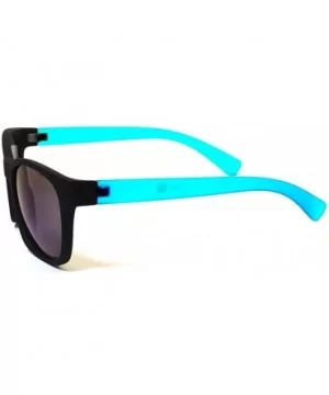 Matte Reflective Mirror Lens Sunglasses Soft Finish Colored Frame - Black - Blue Frame Blue Lens - CS11N52CNQ1 $5.82 Wayfarer