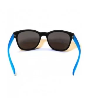 Matte Reflective Mirror Lens Sunglasses Soft Finish Colored Frame - Black - Blue Frame Blue Lens - CS11N52CNQ1 $5.82 Wayfarer