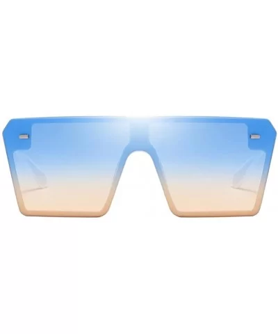 Chic Womens Rectangle Sunglasses Outdoor Party Tinted Lens Eyewear UV Protection - Light Blue - CA190DWIH68 $6.30 Oversized